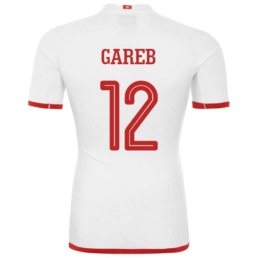 Mænd Tunesiens Adem Gareb #12 Hvid Udebane Spillertrøjer 22-24 Trøje T-shirt