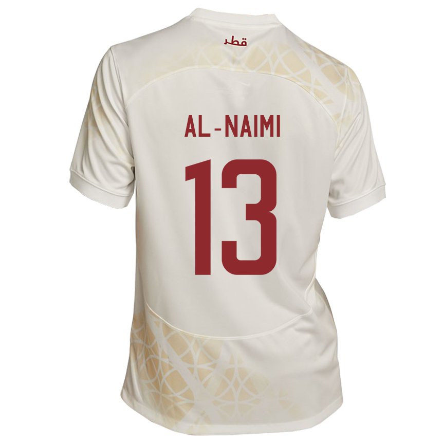 Mænd Qatars Zahra Al Naimi #13 Gold Beige Udebane Spillertrøjer 22-24 Trøje T-shirt