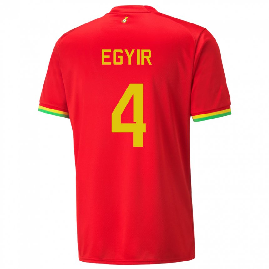 Mænd Ghanas Janet Egyir #4 Rød Udebane Spillertrøjer 22-24 Trøje T-shirt