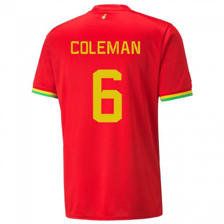 Mænd Ghanas Ellen Coleman #6 Rød Udebane Spillertrøjer 22-24 Trøje T-shirt