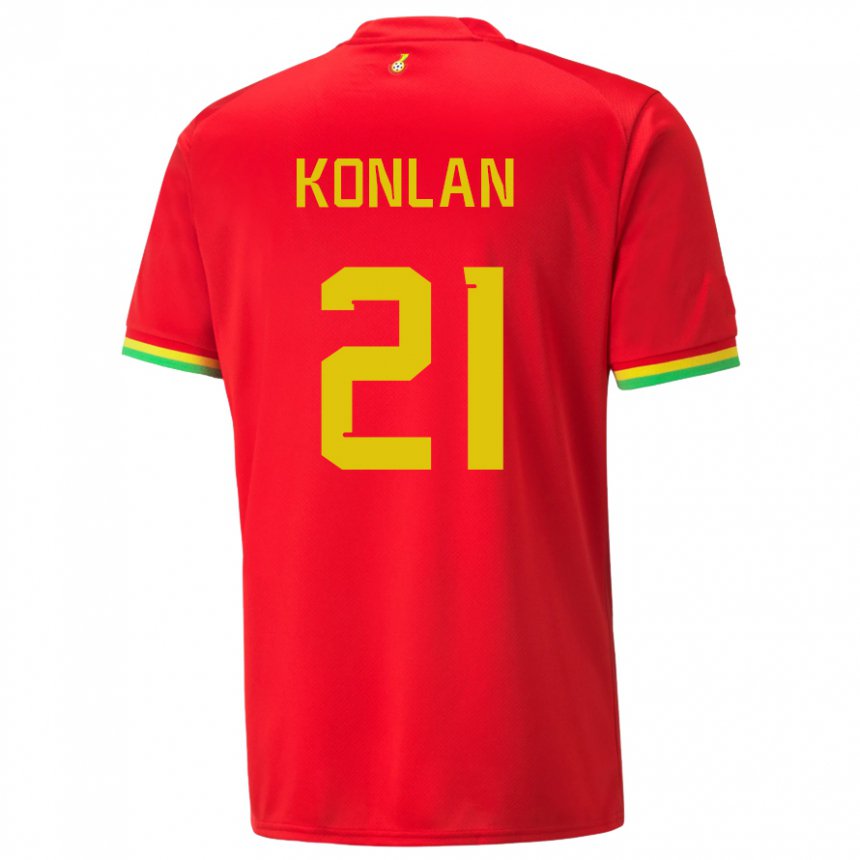 Mænd Ghanas Cynthia Konlan #21 Rød Udebane Spillertrøjer 22-24 Trøje T-shirt