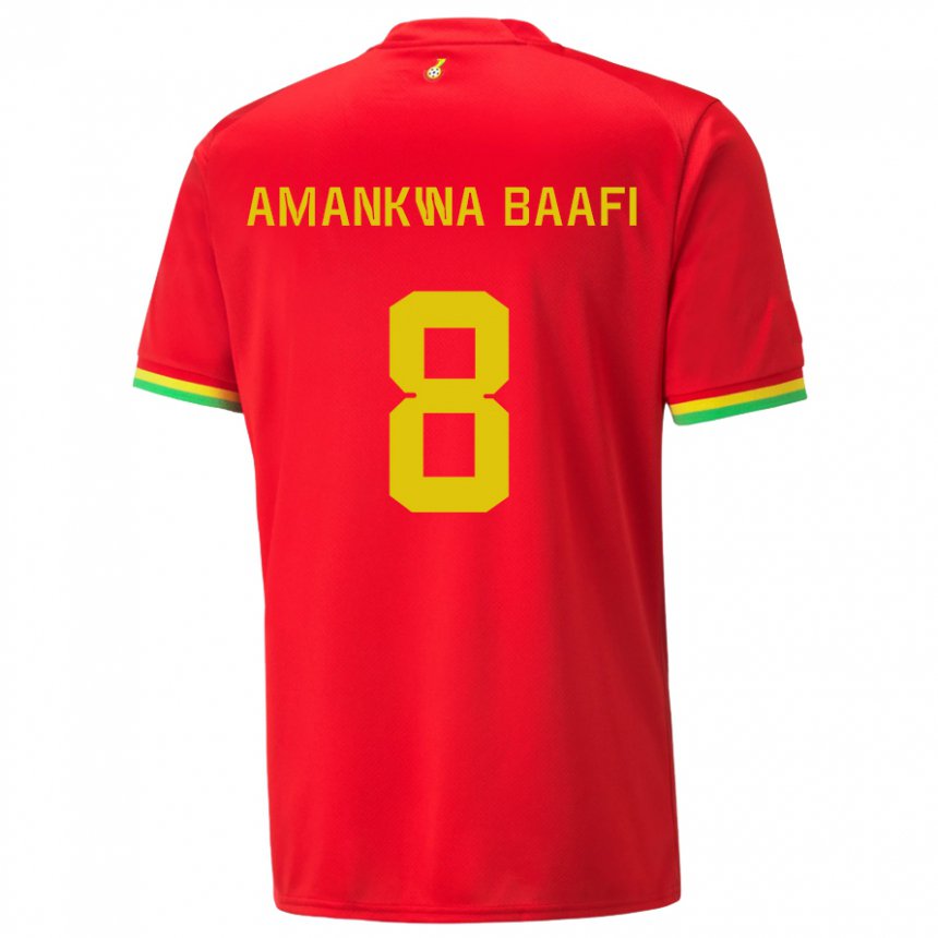 Mænd Ghanas Yaw Amankwa Baafi #8 Rød Udebane Spillertrøjer 22-24 Trøje T-shirt