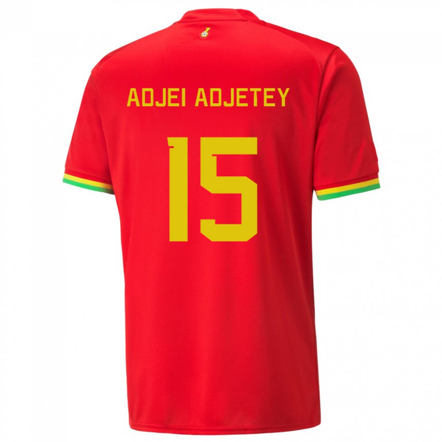 Mænd Ghanas Jonas Adjei Adjetey #15 Rød Udebane Spillertrøjer 22-24 Trøje T-shirt