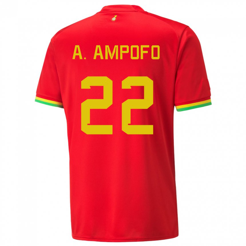 Mænd Ghanas Eugene Amankwah Ampofo #22 Rød Udebane Spillertrøjer 22-24 Trøje T-shirt