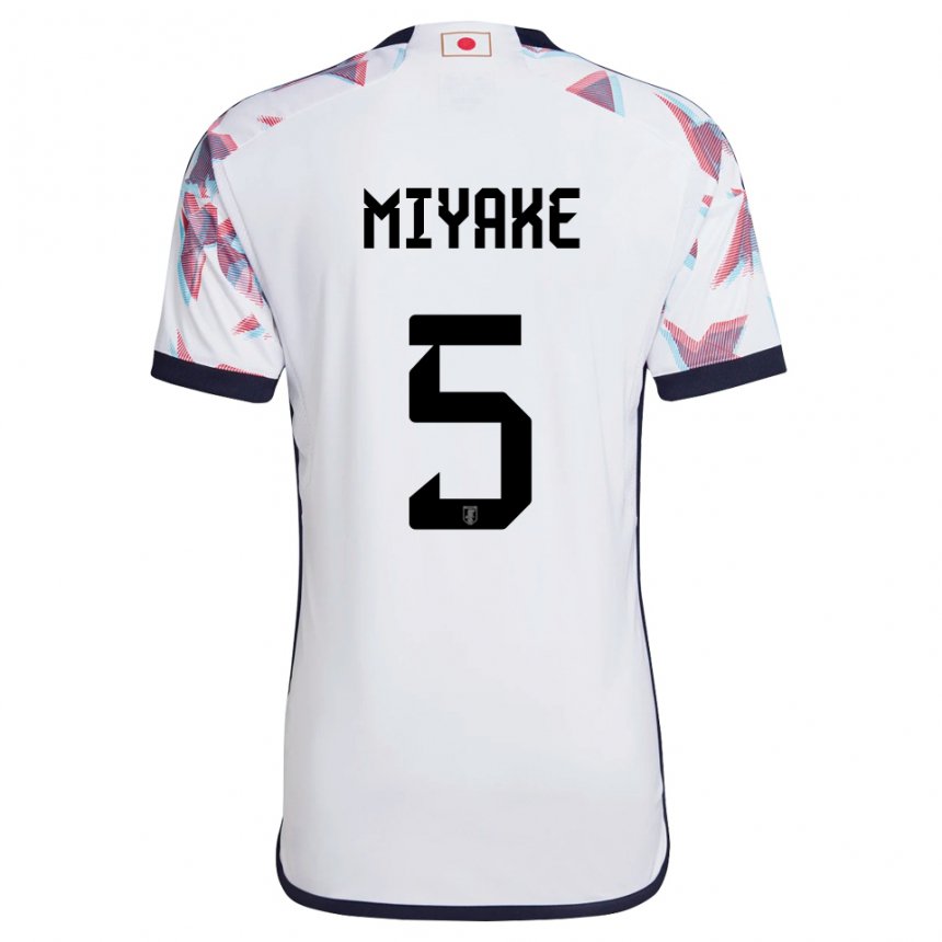 Mænd Japans Shiori Miyake #5 Hvid Udebane Spillertrøjer 22-24 Trøje T-shirt