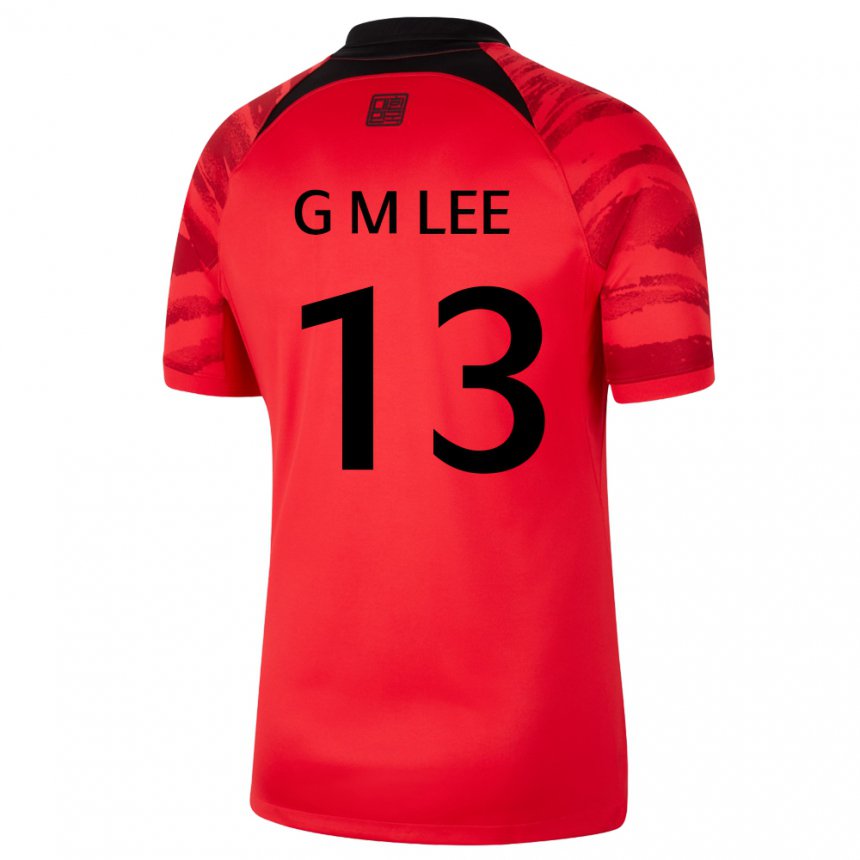 Kvinder Sydkoreas Lee Geum Min #13 Rød Sort Hjemmebane Spillertrøjer 22-24 Trøje T-shirt