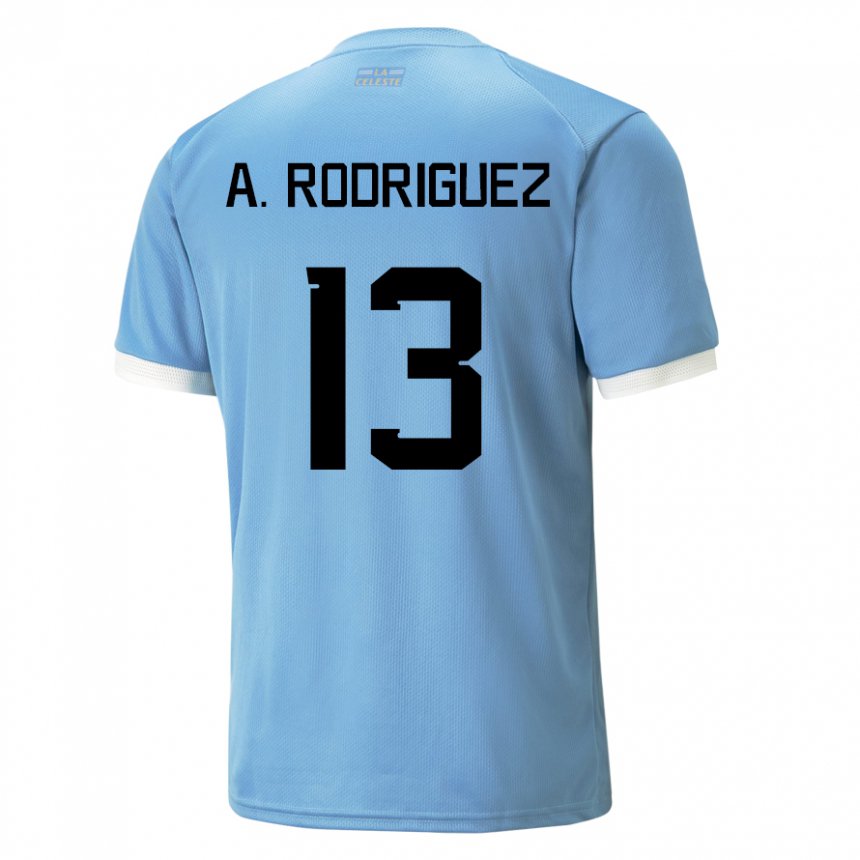 Kvinder Uruguays Agustin Rodriguez #13 Blå Hjemmebane Spillertrøjer 22-24 Trøje T-shirt