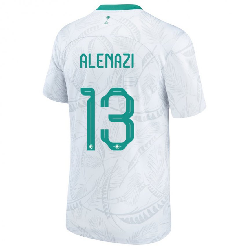 Kvinder Saudi-arabiens Abdullah Alenazi #13 Hvid Hjemmebane Spillertrøjer 22-24 Trøje T-shirt