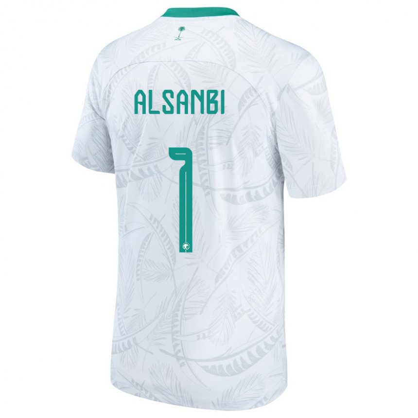 Kvinder Saudi-arabiens Abdulrahman Alsanbi #1 Hvid Hjemmebane Spillertrøjer 22-24 Trøje T-shirt