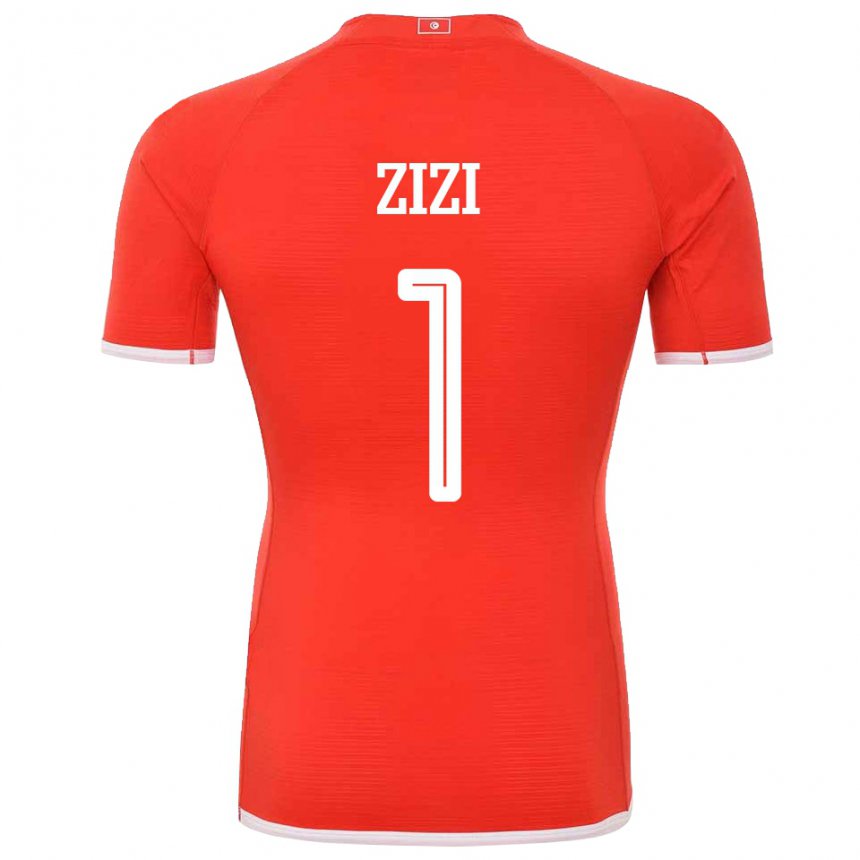 Kvinder Tunesiens Nesrine Zizi #1 Rød Hjemmebane Spillertrøjer 22-24 Trøje T-shirt