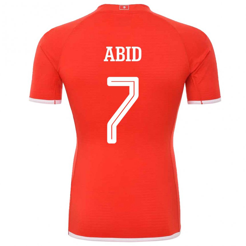 Kvinder Tunesiens Aziz Abid #7 Rød Hjemmebane Spillertrøjer 22-24 Trøje T-shirt