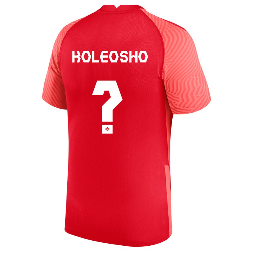 Kvinder Canadas Luca Koleosho #0 Rød Hjemmebane Spillertrøjer 22-24 Trøje T-shirt