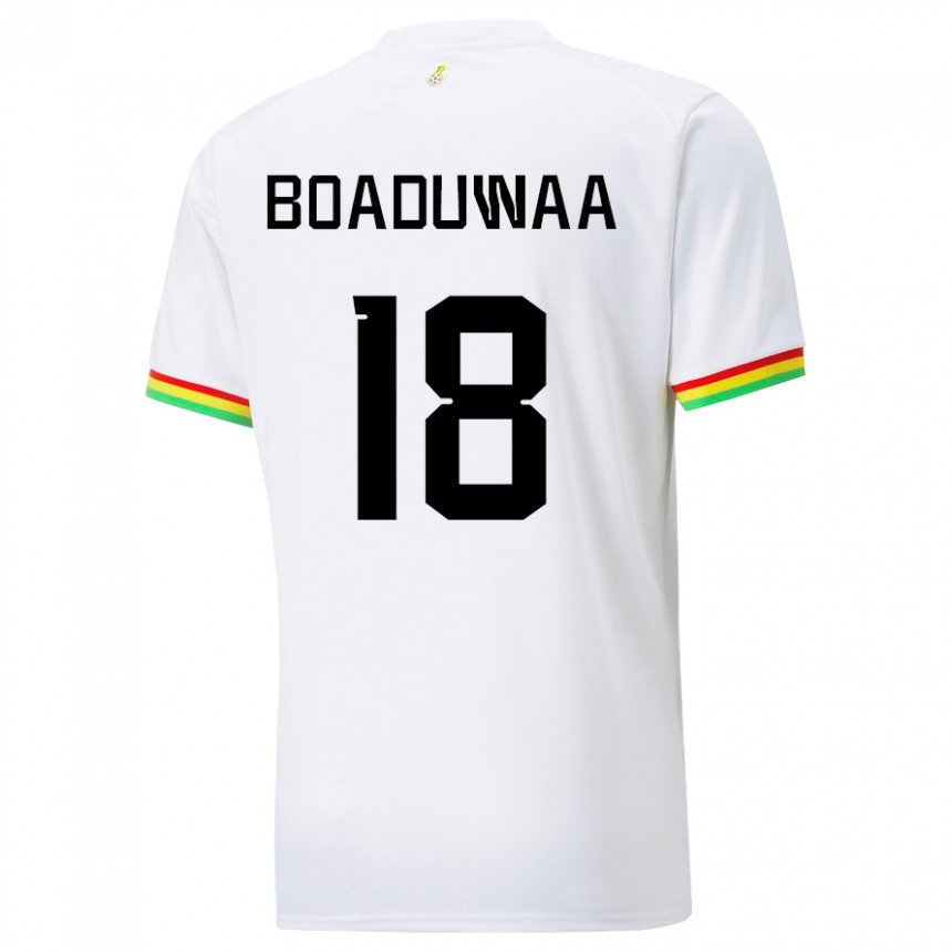 Kvinder Ghanas Doris Boaduwaa #18 Hvid Hjemmebane Spillertrøjer 22-24 Trøje T-shirt