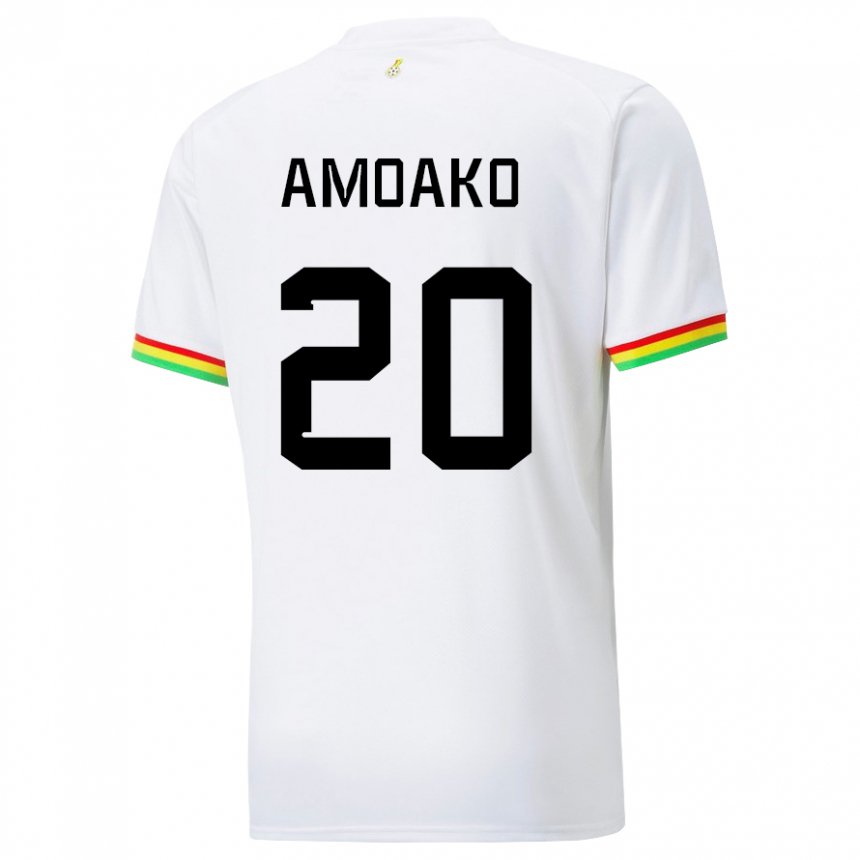 Kvinder Ghanas Linda Amoako #20 Hvid Hjemmebane Spillertrøjer 22-24 Trøje T-shirt