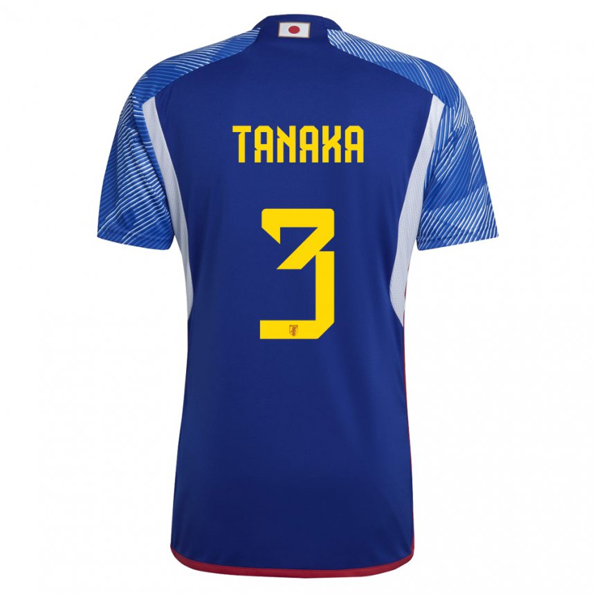 Kvinder Japans Hayato Tanaka #3 Kongeblå Hjemmebane Spillertrøjer 22-24 Trøje T-shirt