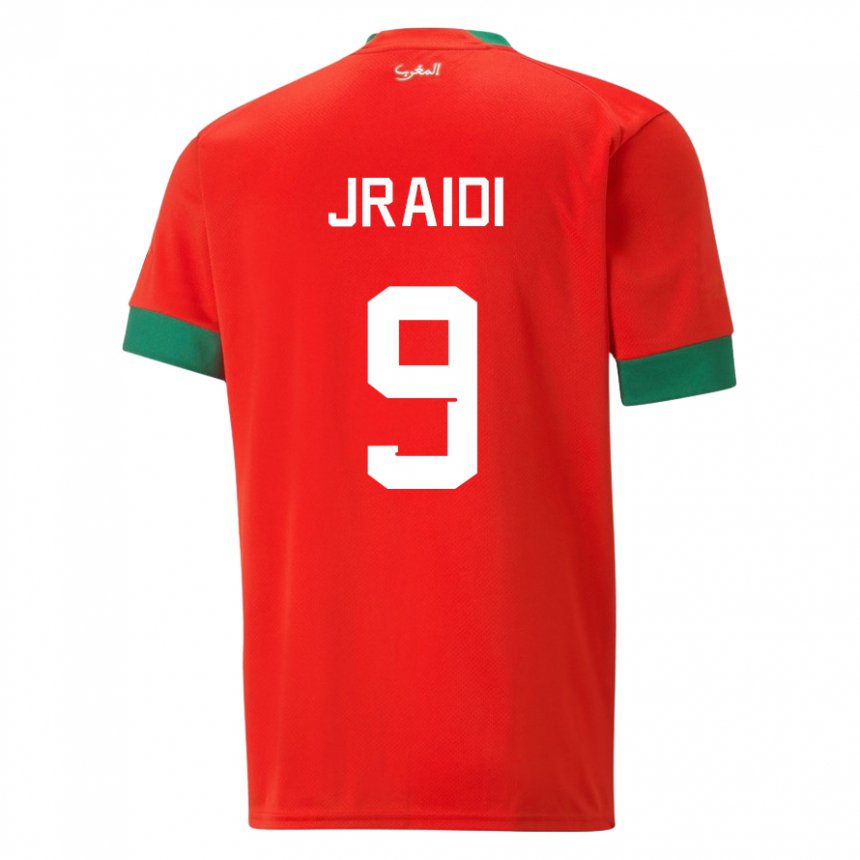 Kvinder Marokkos Ibtissam Jraidi #9 Rød Hjemmebane Spillertrøjer 22-24 Trøje T-shirt