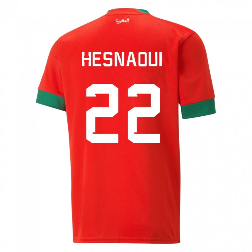 Kvinder Marokkos Hind Hesnaoui #22 Rød Hjemmebane Spillertrøjer 22-24 Trøje T-shirt