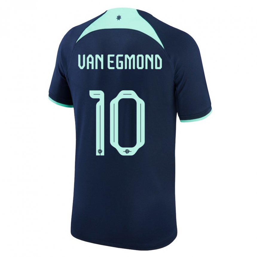 Kvinder Australiens Emily Van Egmond #10 Mørkeblå Udebane Spillertrøjer 22-24 Trøje T-shirt
