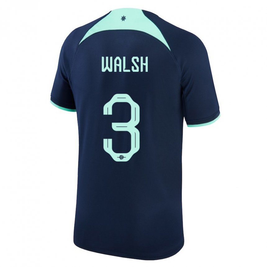 Kvinder Australiens Daniel Walsh #3 Mørkeblå Udebane Spillertrøjer 22-24 Trøje T-shirt