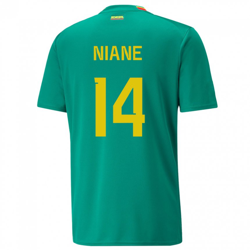Kvinder Senegals Ibrahima Niane #14 Grøn Udebane Spillertrøjer 22-24 Trøje T-shirt