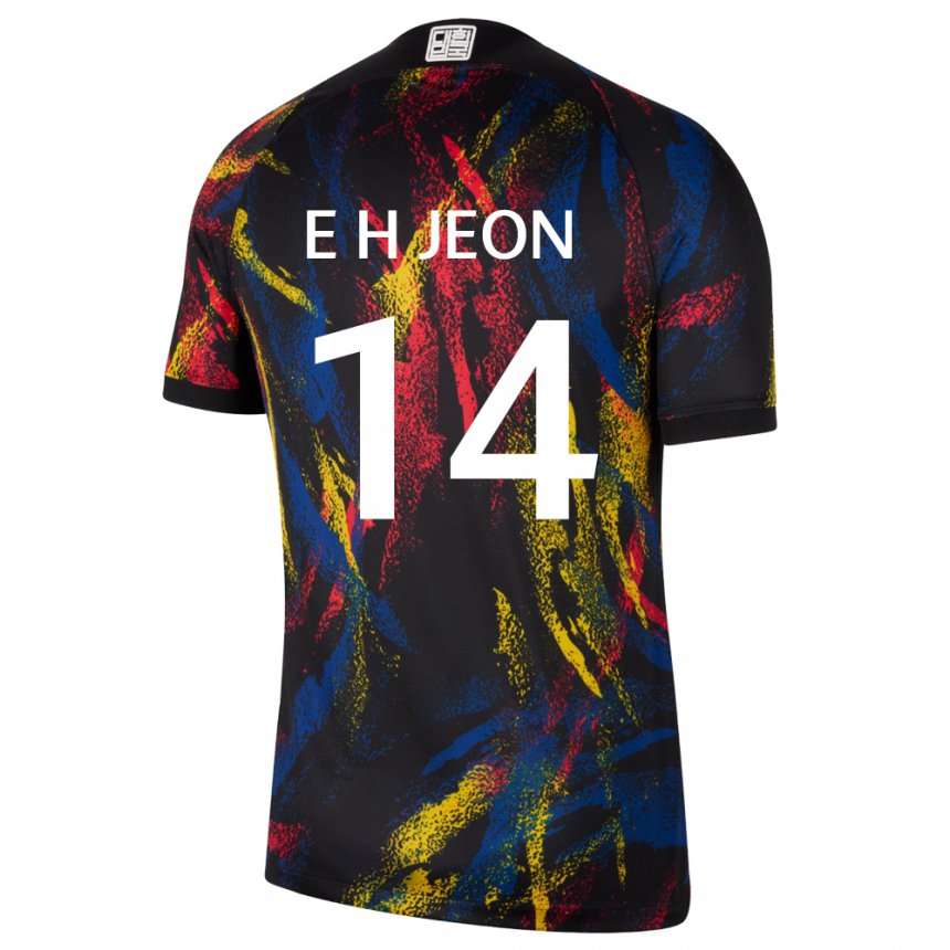 Kvinder Sydkoreas Jeon Eun Ha #14 Flerfarvet Udebane Spillertrøjer 22-24 Trøje T-shirt