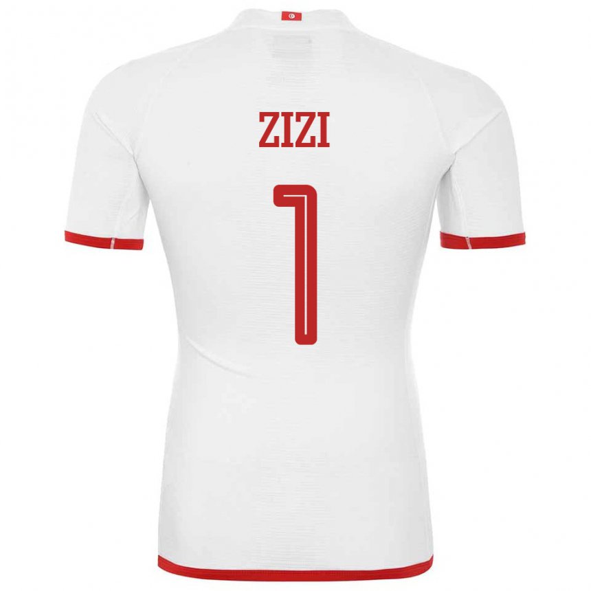 Kvinder Tunesiens Nesrine Zizi #1 Hvid Udebane Spillertrøjer 22-24 Trøje T-shirt