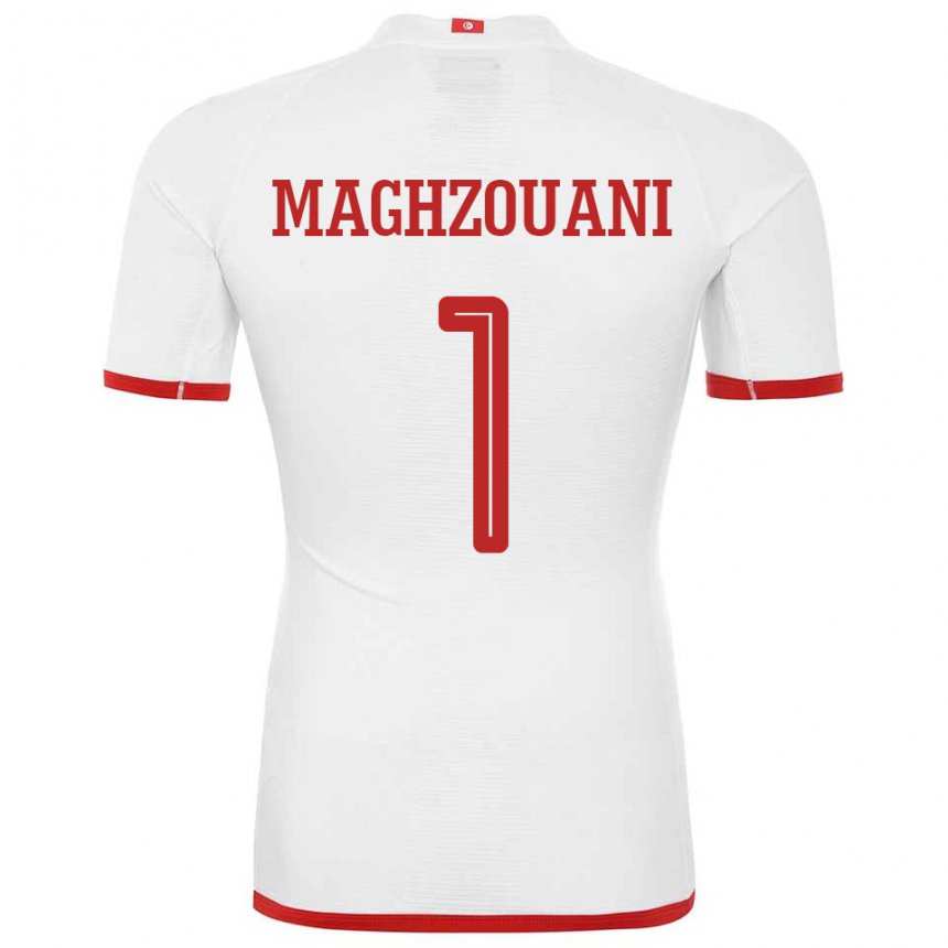 Kvinder Tunesiens Wassim Maghzouani #1 Hvid Udebane Spillertrøjer 22-24 Trøje T-shirt