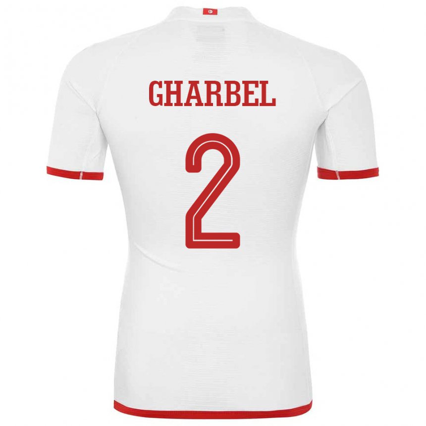 Kvinder Tunesiens Mahmoud Gharbel #2 Hvid Udebane Spillertrøjer 22-24 Trøje T-shirt