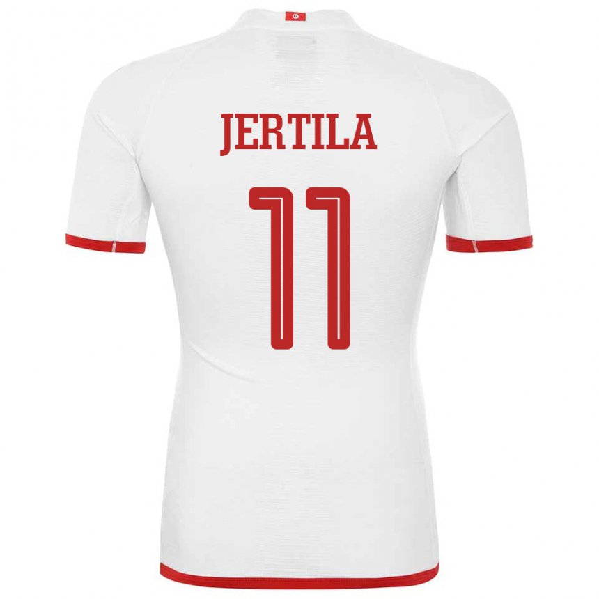 Kvinder Tunesiens Hedi Jertila #11 Hvid Udebane Spillertrøjer 22-24 Trøje T-shirt