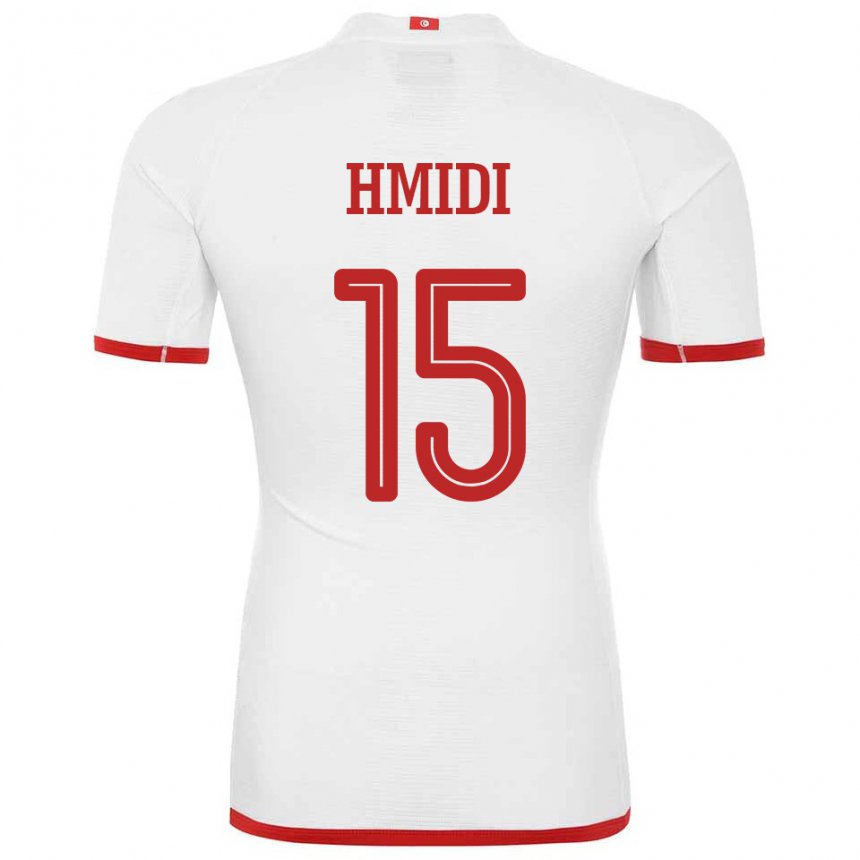 Kvinder Tunesiens Makolm Hmidi #15 Hvid Udebane Spillertrøjer 22-24 Trøje T-shirt