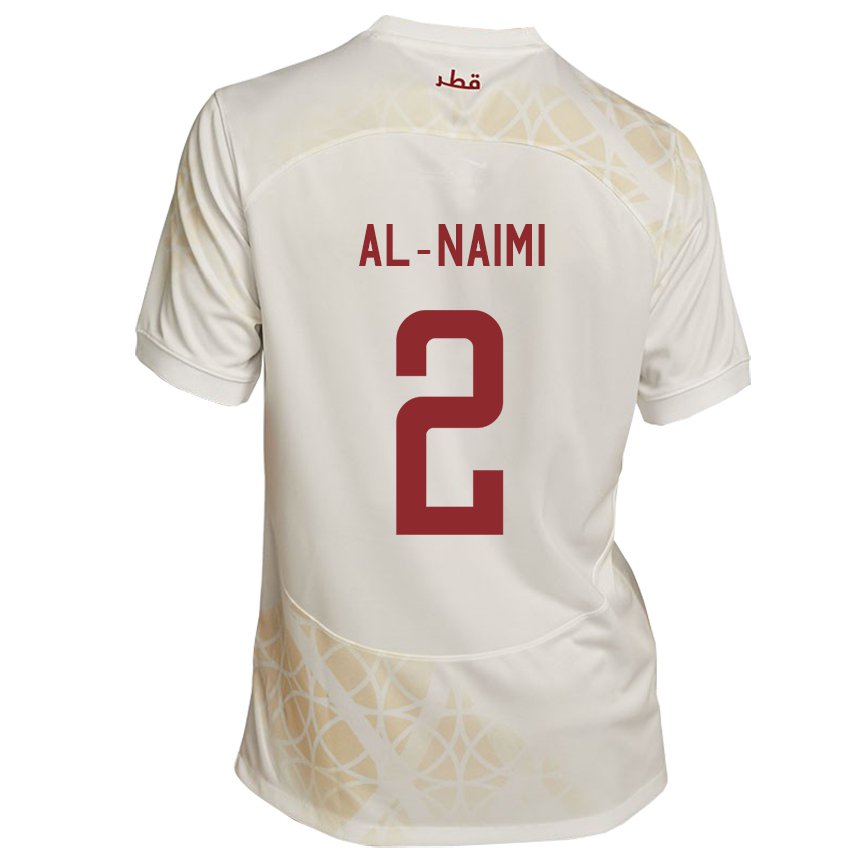 Kvinder Qatars Amna Al Naimi #2 Gold Beige Udebane Spillertrøjer 22-24 Trøje T-shirt
