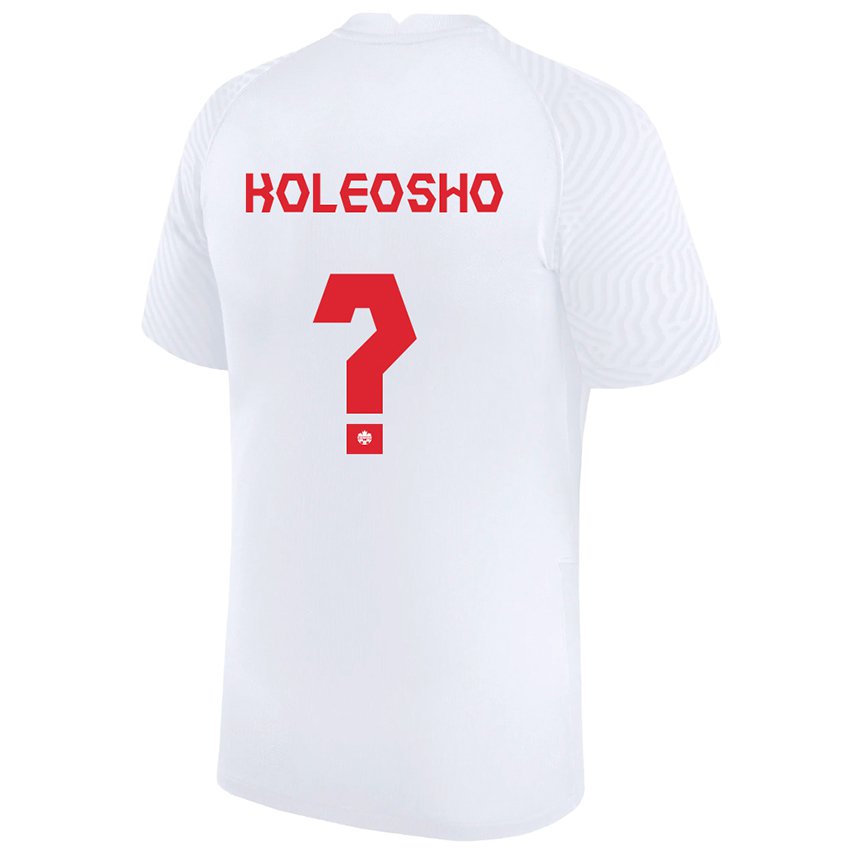 Kvinder Canadas Luca Koleosho #0 Hvid Udebane Spillertrøjer 22-24 Trøje T-shirt