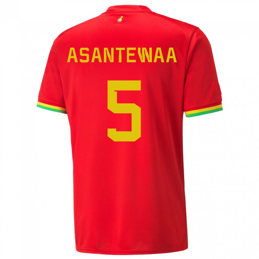 Kvinder Ghanas Grace Asantewaa #5 Rød Udebane Spillertrøjer 22-24 Trøje T-shirt