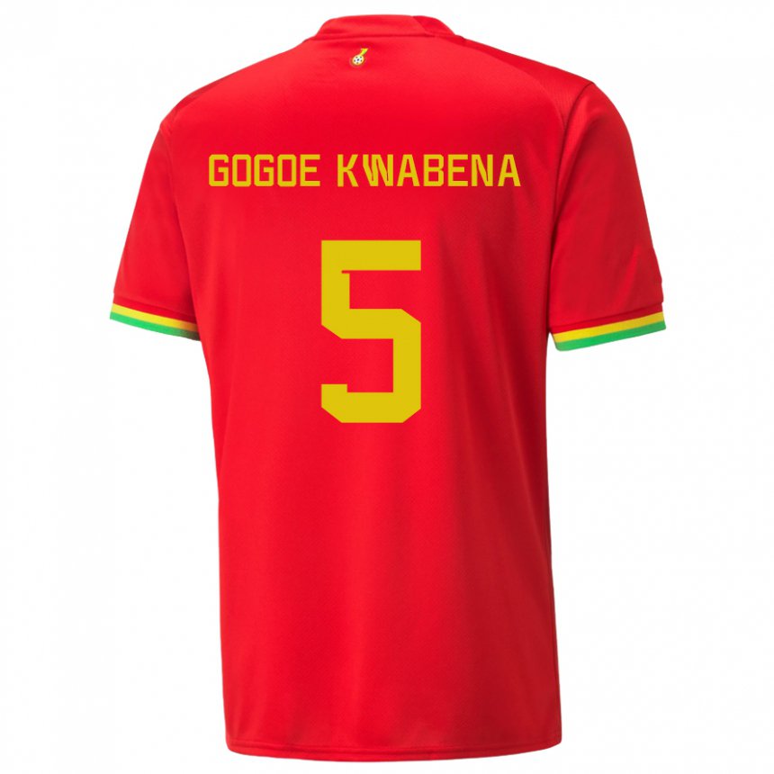 Kvinder Ghanas Boahen Gogoe Kwabena #5 Rød Udebane Spillertrøjer 22-24 Trøje T-shirt