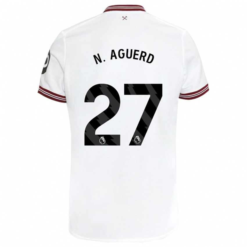 Børn Nayef Aguerd #27 Hvid Udebane Spillertrøjer 2023/24 Trøje T-Shirt