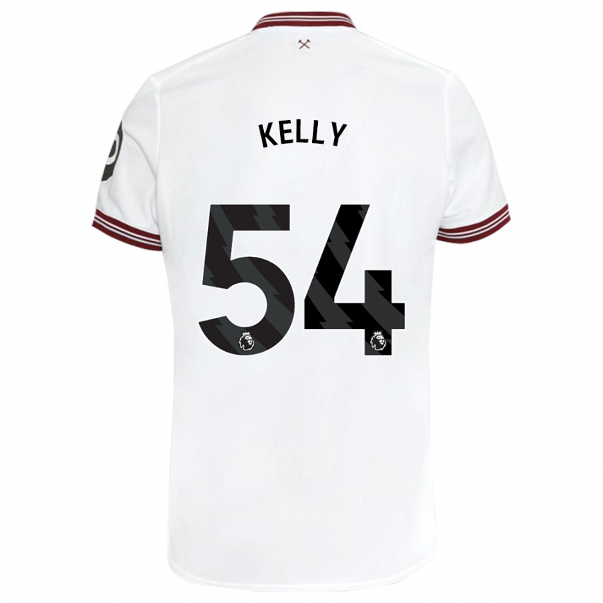 Børn Patrick Kelly #54 Hvid Udebane Spillertrøjer 2023/24 Trøje T-Shirt