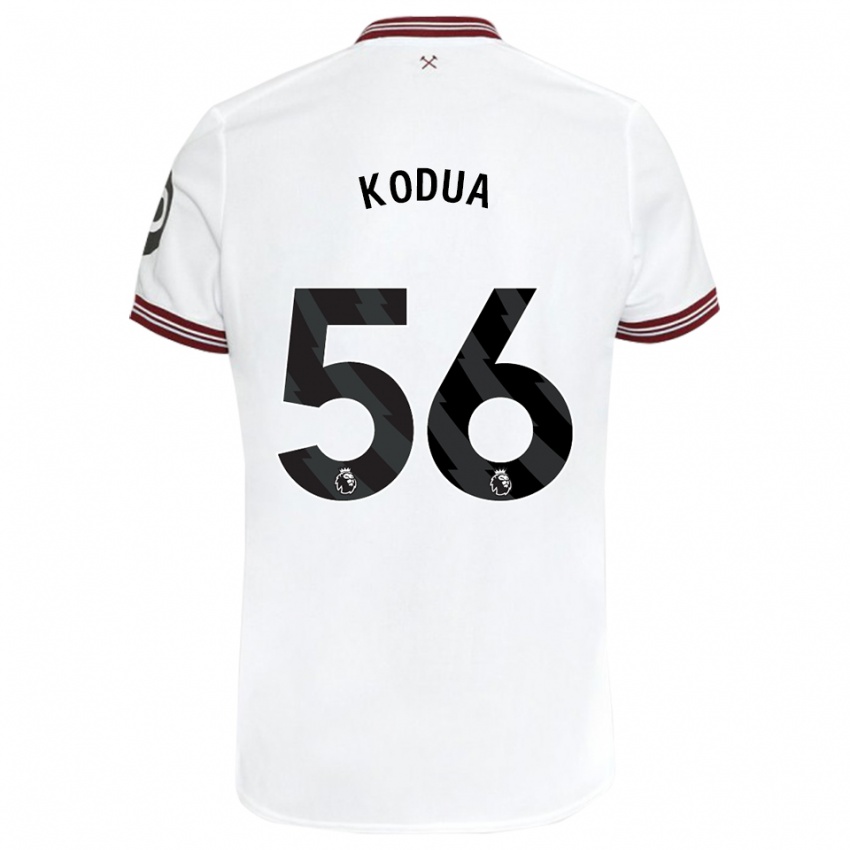 Børn Gideon Kodua #56 Hvid Udebane Spillertrøjer 2023/24 Trøje T-Shirt