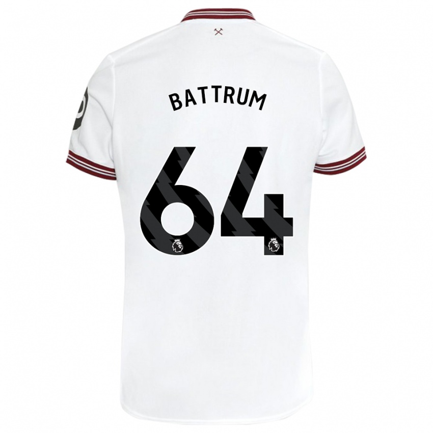 Børn Ryan Battrum #64 Hvid Udebane Spillertrøjer 2023/24 Trøje T-Shirt