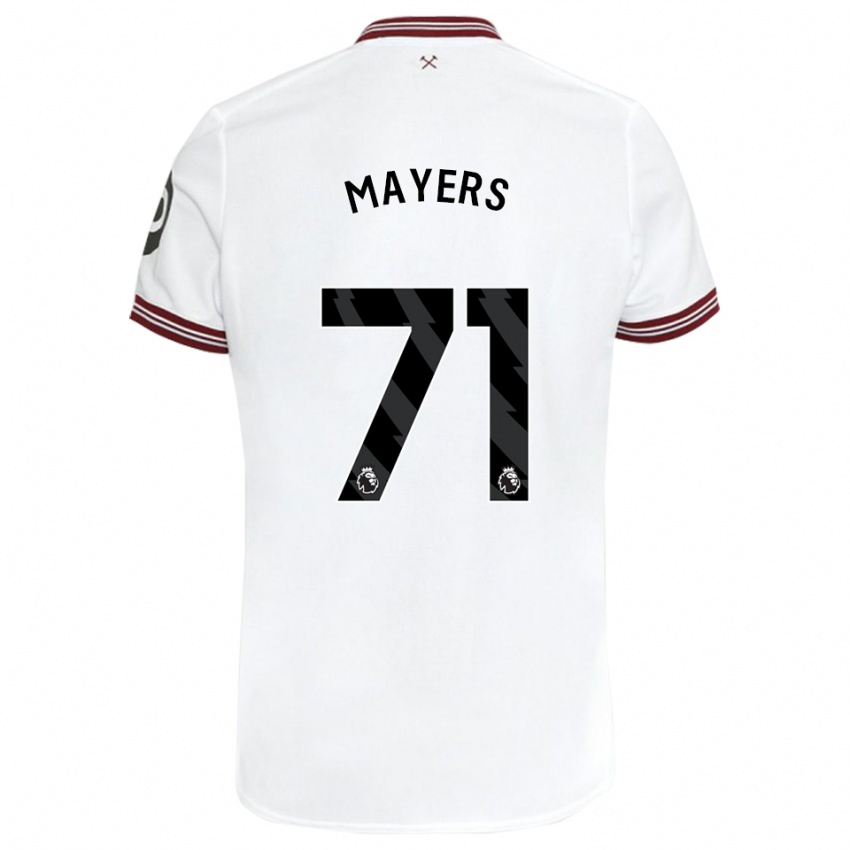 Børn Ezra Mayers #71 Hvid Udebane Spillertrøjer 2023/24 Trøje T-Shirt