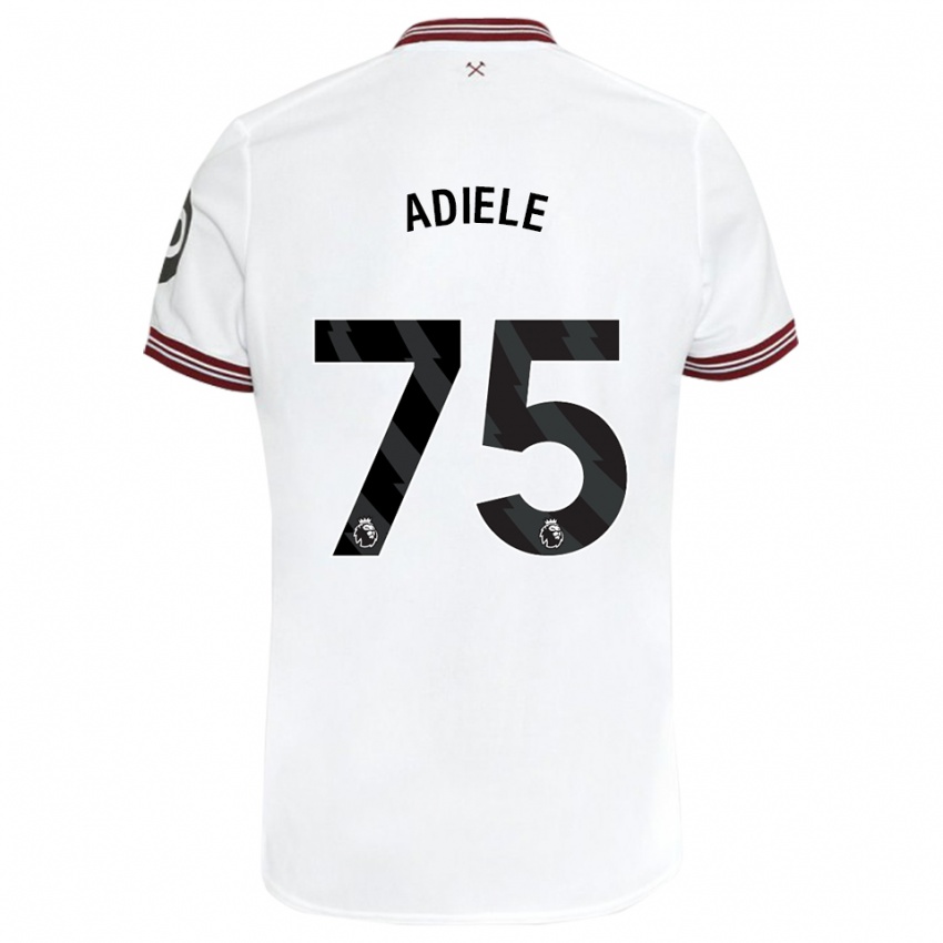 Børn Emeka Adiele #75 Hvid Udebane Spillertrøjer 2023/24 Trøje T-Shirt