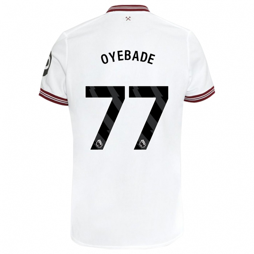 Børn Rayan Oyebade #77 Hvid Udebane Spillertrøjer 2023/24 Trøje T-Shirt