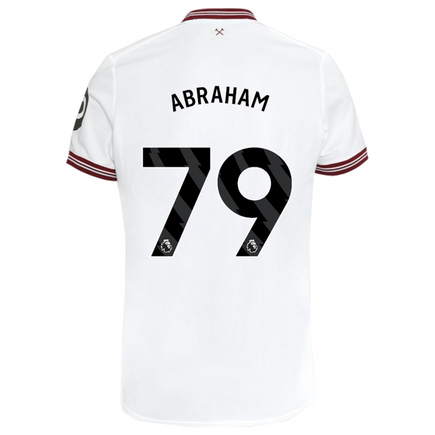 Børn Dondre Abraham #79 Hvid Udebane Spillertrøjer 2023/24 Trøje T-Shirt