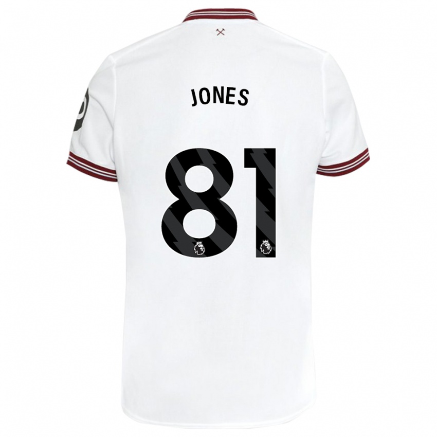Børn Liam Jones #81 Hvid Udebane Spillertrøjer 2023/24 Trøje T-Shirt