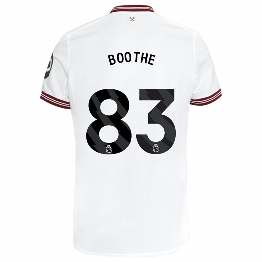 Børn Sebastian Boothe #83 Hvid Udebane Spillertrøjer 2023/24 Trøje T-Shirt
