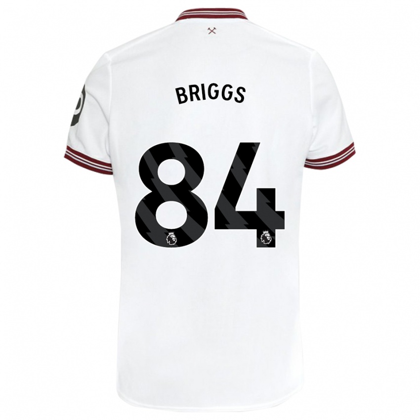 Børn Josh Briggs #84 Hvid Udebane Spillertrøjer 2023/24 Trøje T-Shirt