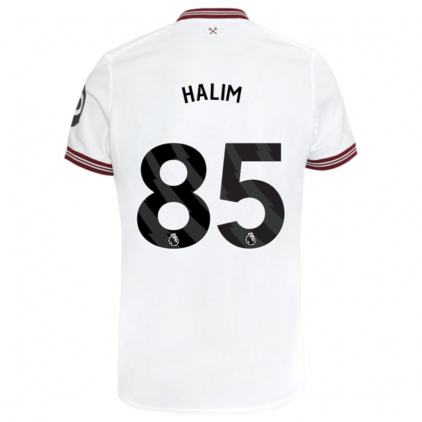 Børn Mehmet Halim #85 Hvid Udebane Spillertrøjer 2023/24 Trøje T-Shirt