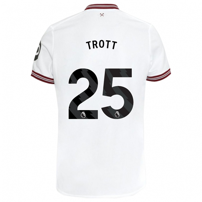 Børn Nathan Trott #25 Hvid Udebane Spillertrøjer 2023/24 Trøje T-Shirt