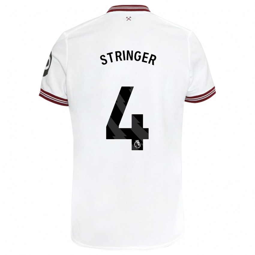 Børn Abbey-Leigh Stringer #4 Hvid Udebane Spillertrøjer 2023/24 Trøje T-Shirt