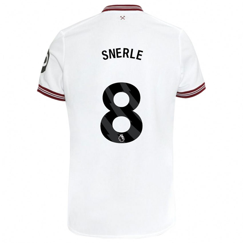Børn Emma Snerle #8 Hvid Udebane Spillertrøjer 2023/24 Trøje T-Shirt