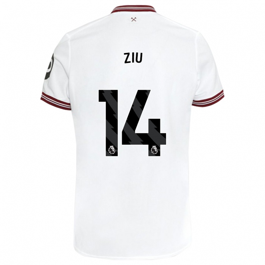 Børn Jessica Ziu #14 Hvid Udebane Spillertrøjer 2023/24 Trøje T-Shirt